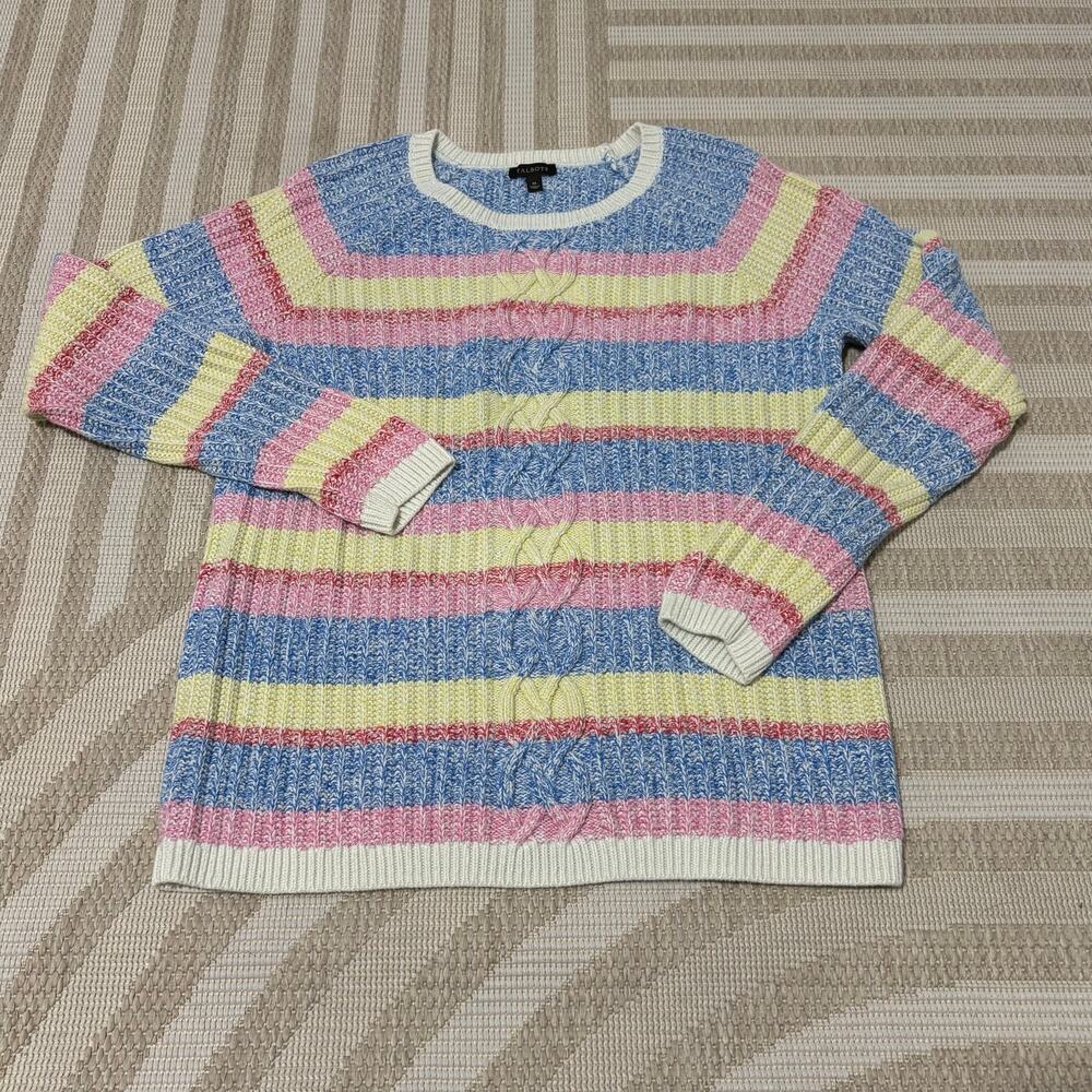 Talbots Medium Cable Knit Sweater Women's Cozy Cottagecore Fairy